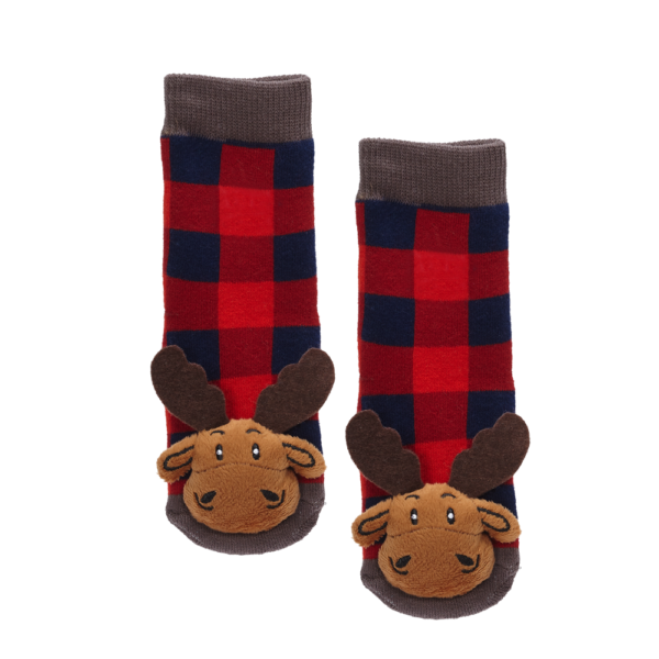 Plaid Moose Socks